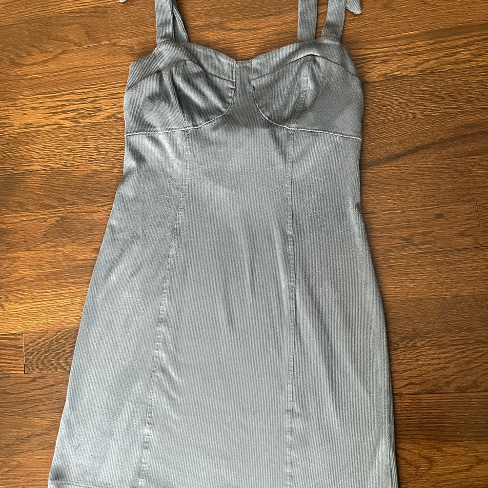 Free People Gray Ribbed Dress